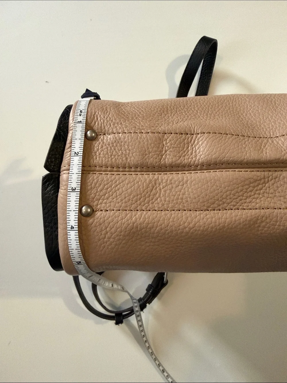 American Leather Co. Blush Pink Pebbled Crossbody with Black Strap